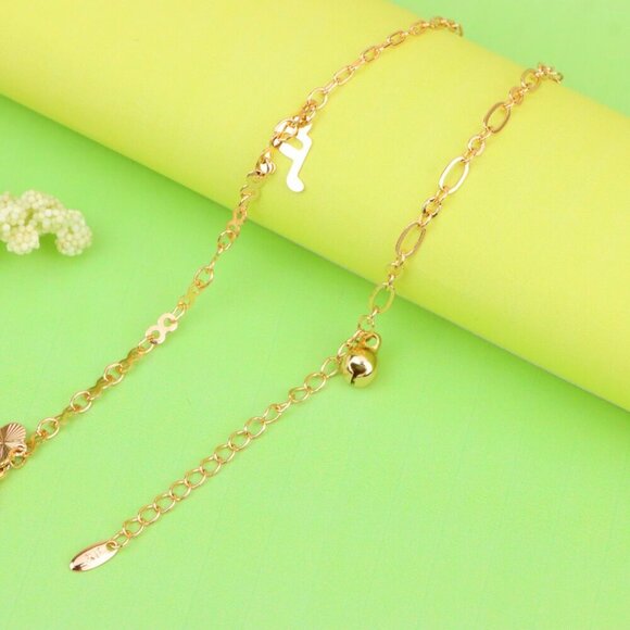 "Rose Gold Plated Anklet with Music Note & Charms, XPAL1181 - Picture 5 of 12